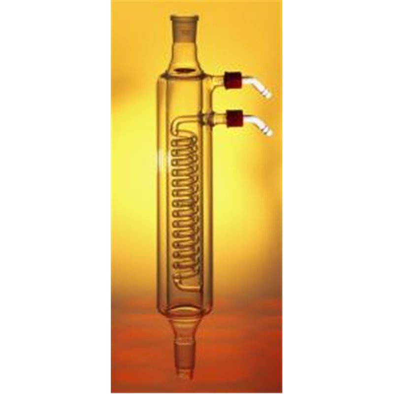 Réfrigérant serpentin chemisé - Lg. utile 250mm - rodage 29/32- olives verre