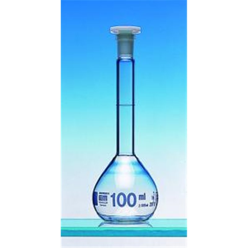 Fiole jaugée classe A 100ml col rc 14/23 bouchon pp.