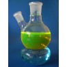 Ballon fond rond bicols 50ml - col central 29/32 - col latéral 19/26