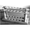 Portoir en bois pour tubes Ø ext. 20 mm maxi. - 12 trous - Ø 22mm - sur 2 rangs